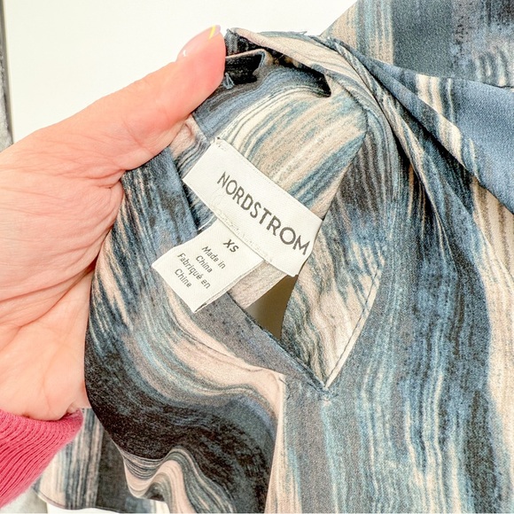 Nordstrom Blue A-Line Puff Sleeve Dress - Picture 4 of 6